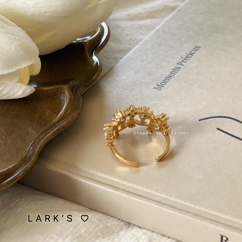 𝗟𝗔𝗥𝗞＇𝗦 ♡ 現貨｜合金 巴洛克式皇冠鋯石 戒指 開口戒指-細節圖5