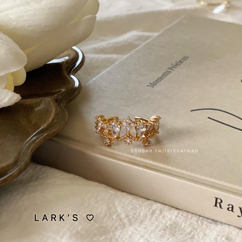 𝗟𝗔𝗥𝗞＇𝗦 ♡ 現貨｜合金 巴洛克式皇冠鋯石 戒指 開口戒指-細節圖6