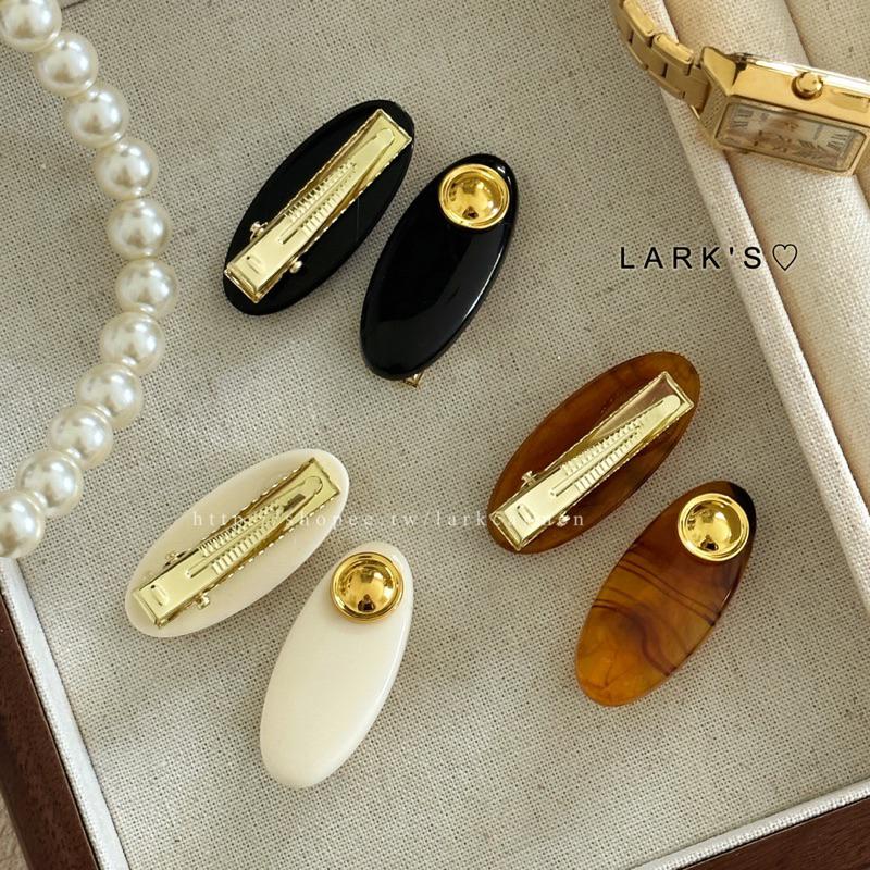 𝗟𝗔𝗥𝗞＇𝗦 ♡ 現貨｜𝑣𝑖𝑛𝑡𝑎𝑔𝑒復古小金豆鴨嘴夾 瀏海夾｜𝟑色-細節圖4