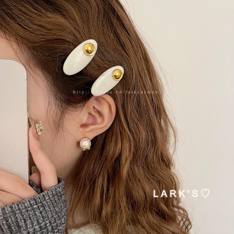 𝗟𝗔𝗥𝗞＇𝗦 ♡ 現貨｜𝑣𝑖𝑛𝑡𝑎𝑔𝑒復古小金豆鴨嘴夾 瀏海夾｜𝟑色-細節圖8