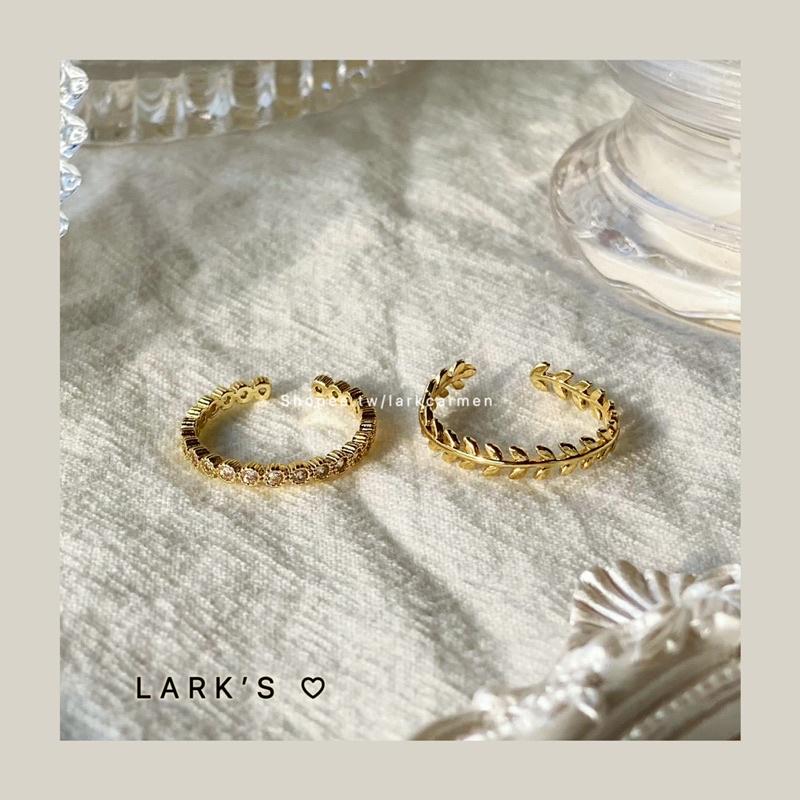 𝗟𝗔𝗥𝗞’𝗦 ♡︎ 現貨｜合金 月桂皇冠 排鑽鋯石 2入 戒指組 開放式戒圍-細節圖2