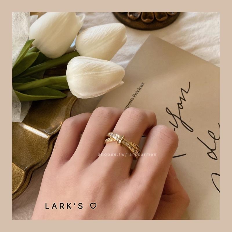 𝗟𝗔𝗥𝗞＇𝗦 ♡ 現貨｜合金 奢華滿鑽打結排鑽鋯石戒指 開口戒指-細節圖4