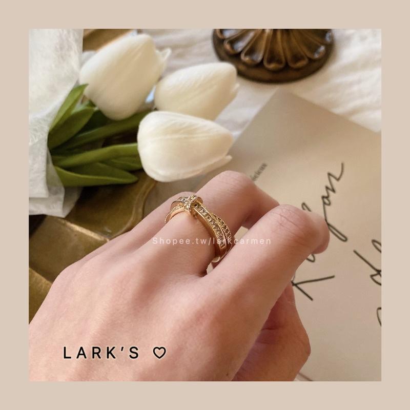 𝗟𝗔𝗥𝗞＇𝗦 ♡ 現貨｜合金 奢華滿鑽打結排鑽鋯石戒指 開口戒指-細節圖5