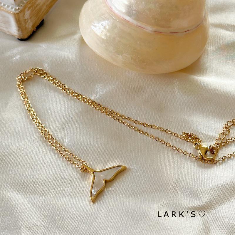 𝗟𝗔𝗥𝗞＇𝗦 ♡ 現貨｜鈦鋼鍍18k Mermaid 美人魚尾母貝 項鍊 鎖骨鏈-細節圖5