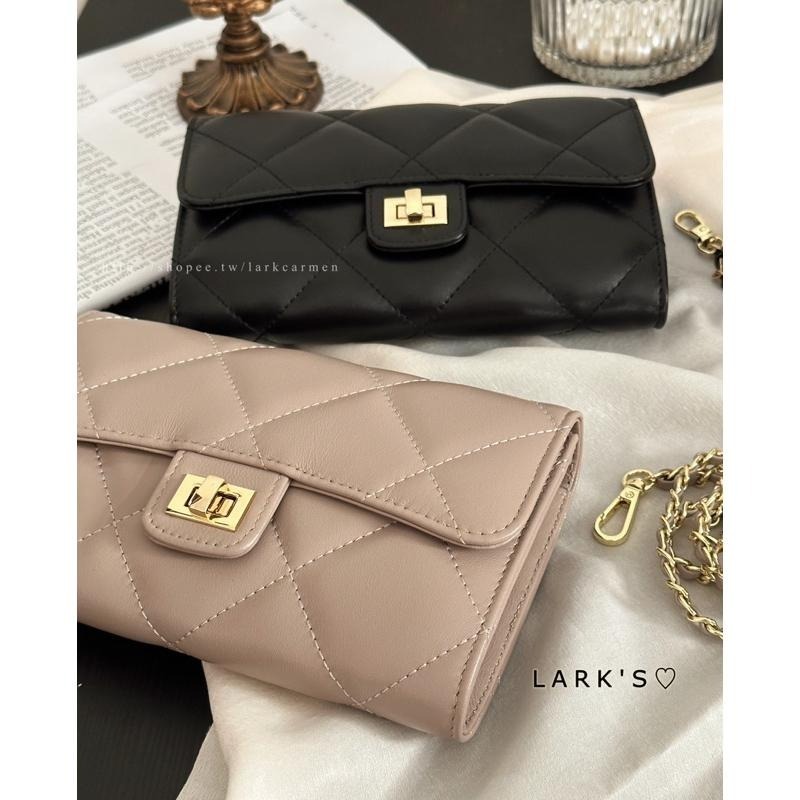 𝗟𝗔𝗥𝗞＇𝗦 ♡ 預購｜自訂款 大款✦ 真皮羊皮大菱格 長夾 woc 鏈條包｜2色-細節圖8