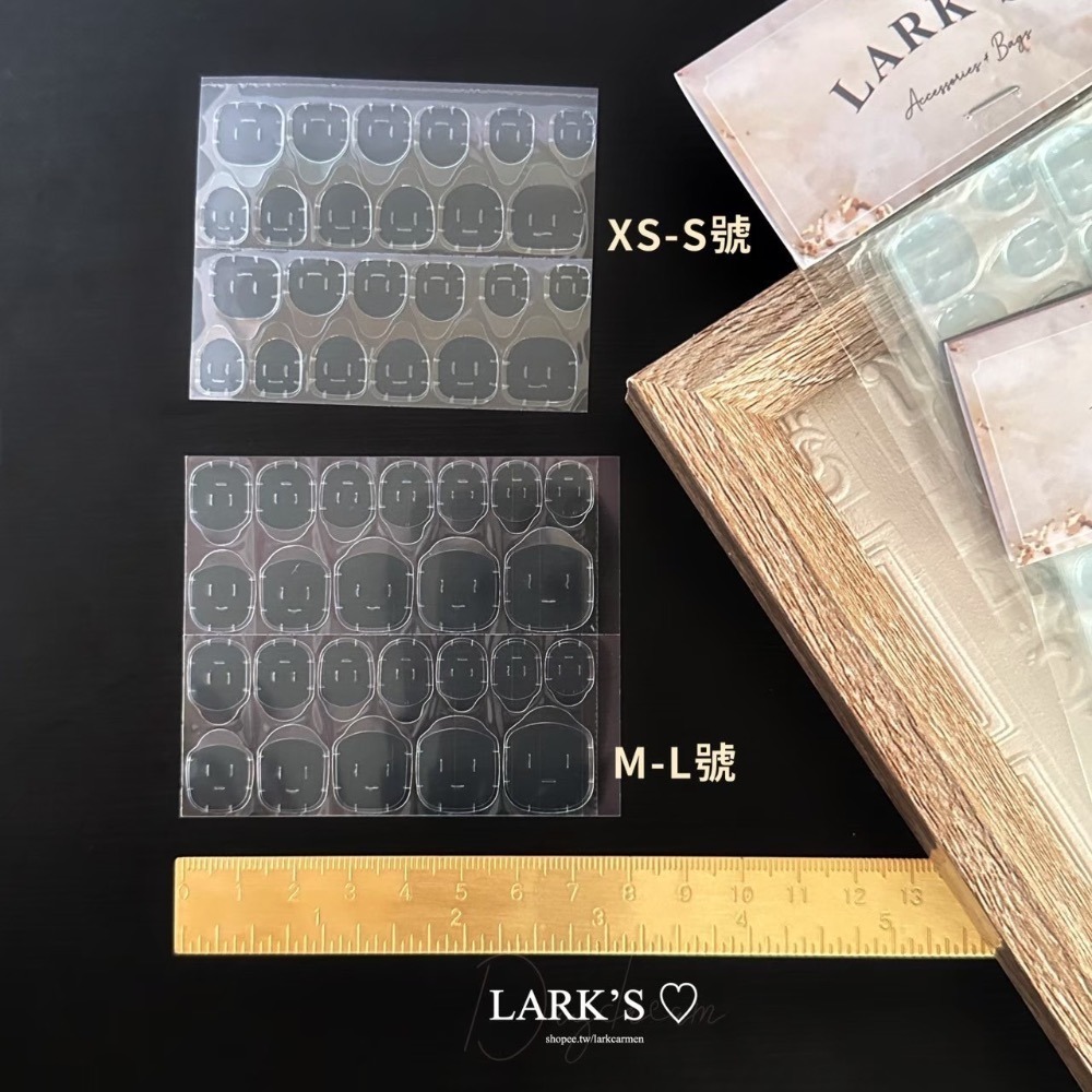 𝗟𝗔𝗥𝗞＇𝗦 ♡ 現貨｜自訂款 超黏果凍藍膠 5入120貼  穿戴甲 果凍膠 薄款&加厚款-細節圖2