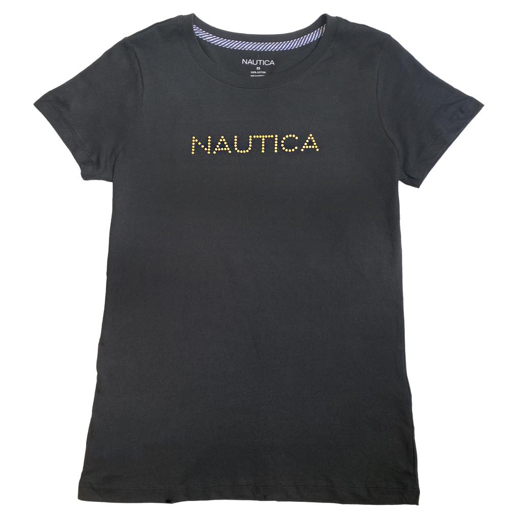 NAUTICA 女生 短袖 鉚釘 中logo 上衣 女生上衣 女生短袖 休閒短袖 美國代購-細節圖3