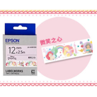 EPSON 原廠標籤帶 LK-4XBYDD S654488迪士尼公主微笑之心 標籤帶 白底黑字-細節圖2