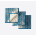 挪威士超細纖維條紋毛巾三入套組 兩款顏色 藍綠色/香草白色-規格圖2