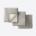 挪威士超細纖維條紋毛巾三入套組 兩款顏色 藍綠色/香草白色-規格圖2