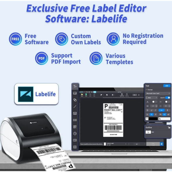 【新品預購】Phomemo D520-BT 手機 藍芽 熱敏 事務機 標籤打印機 標籤機 辦公 學校 物流單快遞印表機-細節圖3