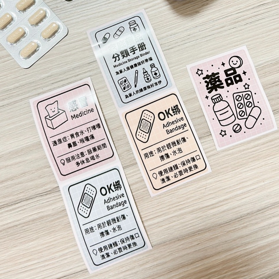 【情境包 | 生活貼一貼】藥袋篇 🧸【藥袋貼紙 / 藥袋貼紙＋模板】媽媽的日常安心好幫手✨-細節圖2