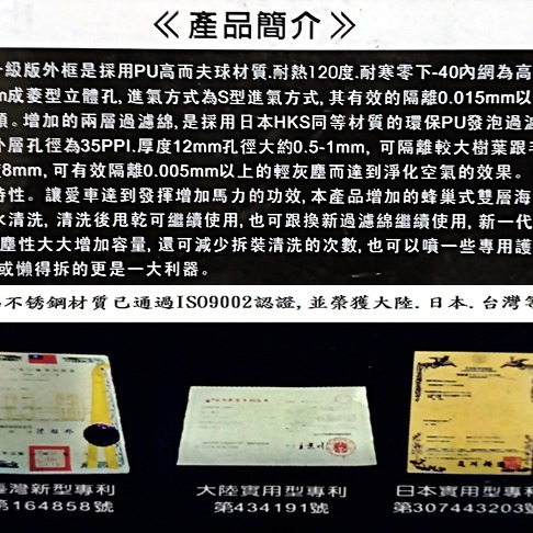 《超速動力》M&W高流量濾芯~MAZDA-PREMACY.MAZDA2/3/5/6.CX3/5.MPV.MX5..-細節圖3