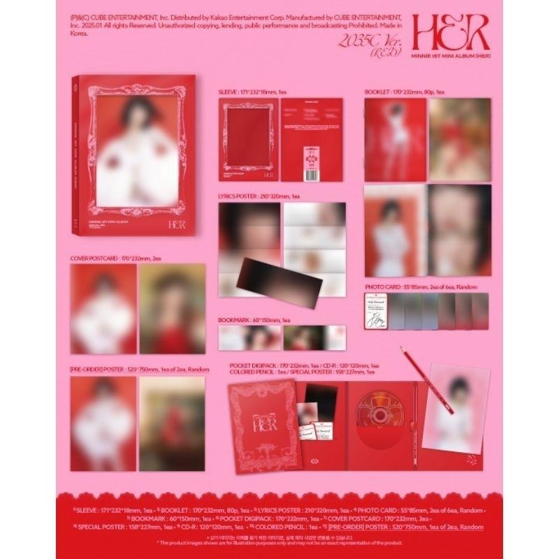 [現貨] (G)I-DLE 😺 米妮 🐈‍⬛ MINNIE SOLO專輯《 HER 》✏️可指定 粉版 紅版 i-dle-細節圖2