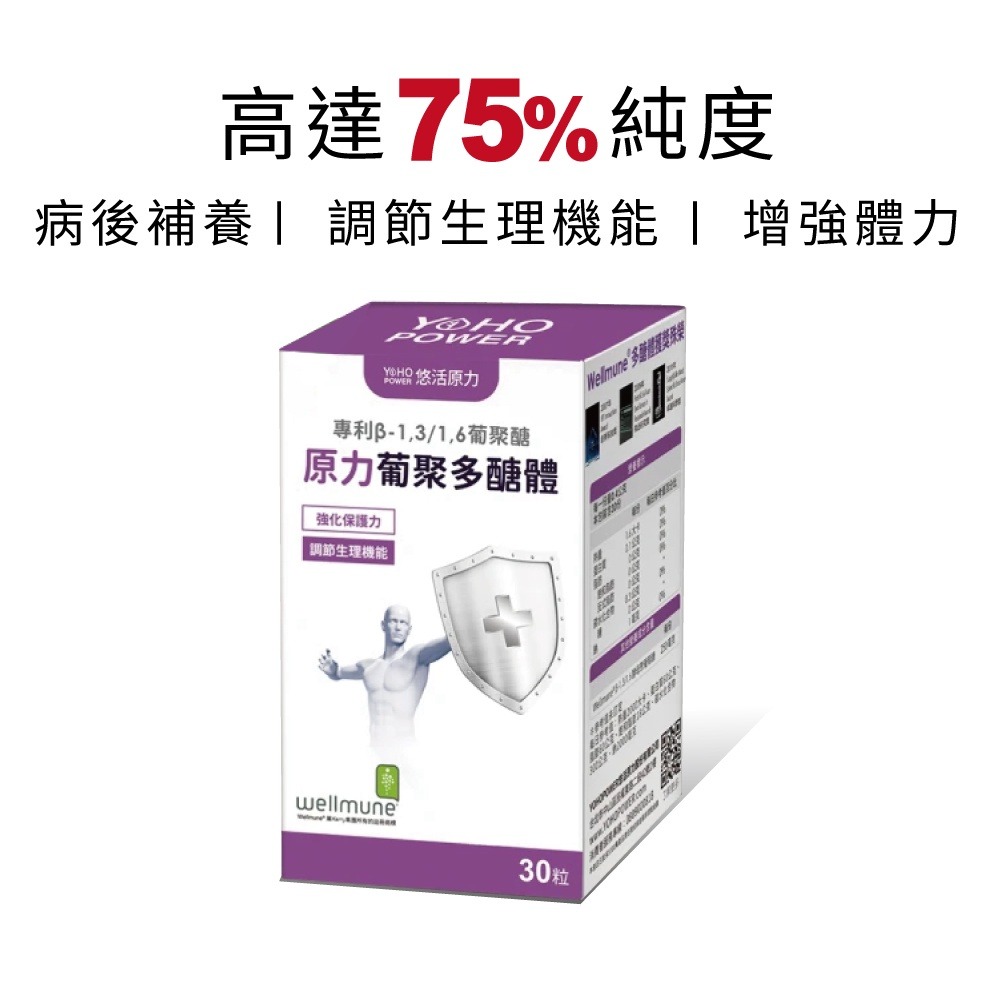 悠活原力 原力葡聚多醣體膠囊 30粒/盒 (葡聚醣 wellmune) YOHOPOWER 專品藥局【2013363】-細節圖2