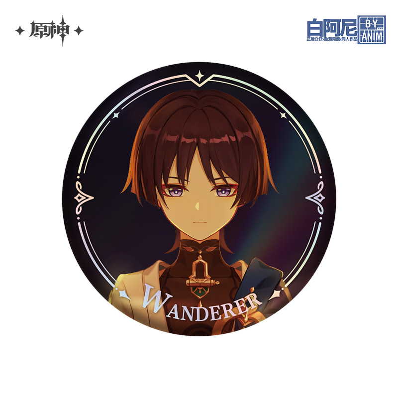 白阿尼現貨｜原神官方｜流浪者 人物徽章｜流浪者 角色PV系列徽章 流浪者徽章 原神徽章 流浪者馬口鐵 散兵 流浪者周邊-細節圖2