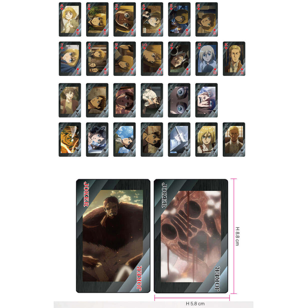 白阿尼現貨｜木棉花｜進擊的巨人 撲克牌｜里維撲克牌 兵長 卡牌 三笠卡片 阿爾敏 艾連 撲克牌 收藏卡 進擊的巨人周邊-細節圖3