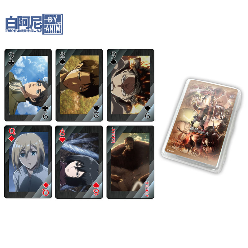 白阿尼現貨｜木棉花｜進擊的巨人 撲克牌｜里維撲克牌 兵長 卡牌 三笠卡片 阿爾敏 艾連 撲克牌 收藏卡 進擊的巨人周邊-細節圖4