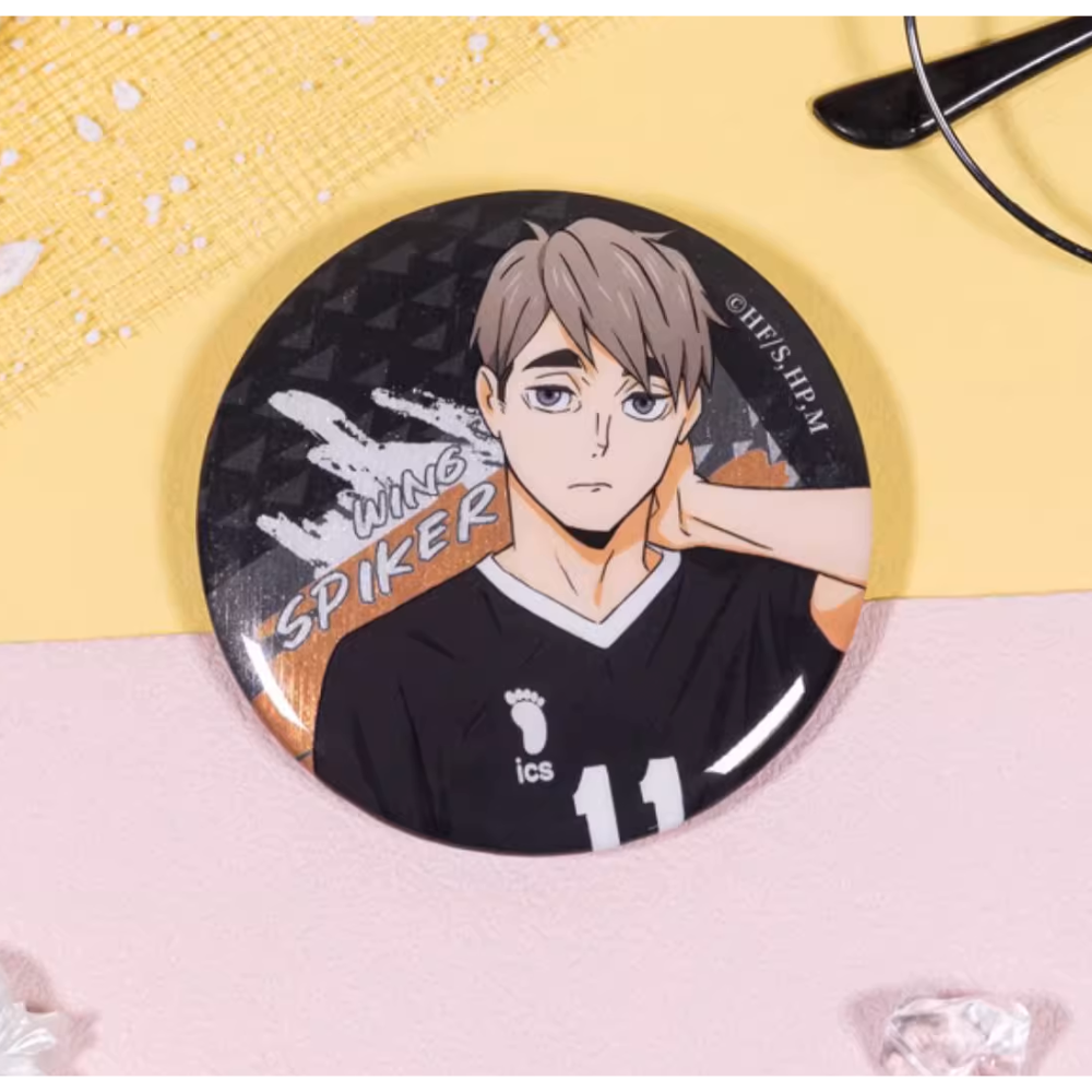 白阿尼現貨｜正版授權｜排球少年 主攻手系列雙閃徽章｜宮治徽章 宮治主攻手系列徽章 宮治吧唧 雙子 稻荷崎 宮治周邊-細節圖2