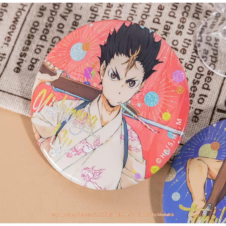 白阿尼現貨｜正版授權｜ 排球少年 煙火大會雙閃徽章｜西谷夕浴衣徽章 西谷夕煙火徽章 西谷夕徽章 西谷夕吧唧 西谷夕周邊-細節圖2