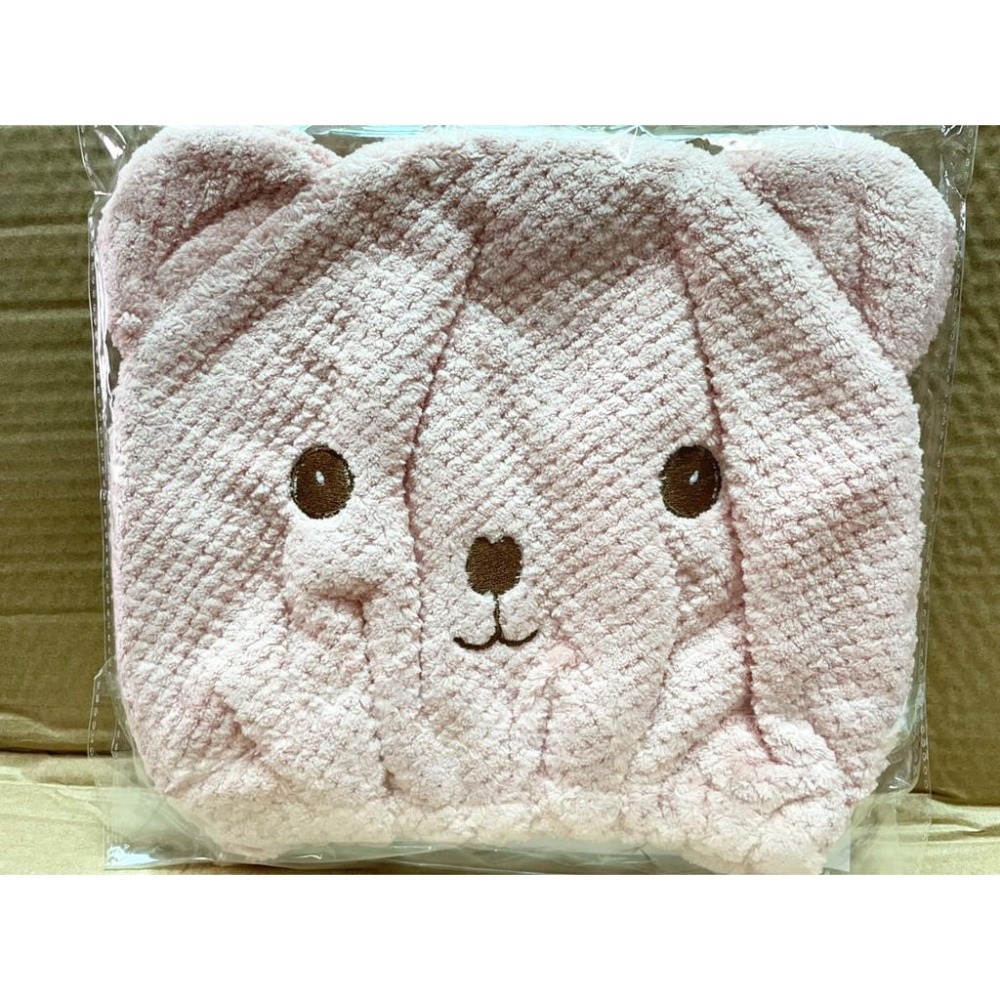 生活家 M-6697 小熊乾髮帽 包頭巾 速乾浴帽 三倍速乾 乾髮巾 乾髮帽 吸水乾髮帽 擦頭巾 擦髮巾 超吸水乾髮帽-細節圖2