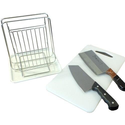 御膳坊 304不鏽鋼刀板架組 附滴水盤 不鏽鋼刀架 砧板架 正304 瀝水收納架 砧板架 收納架 刀板架 菜板架-細節圖2