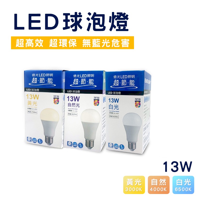 億光 節能 LED燈泡 E27 燈泡 燈 LED 燈泡 省電燈泡10W 13W 16W 億光燈泡-規格圖2