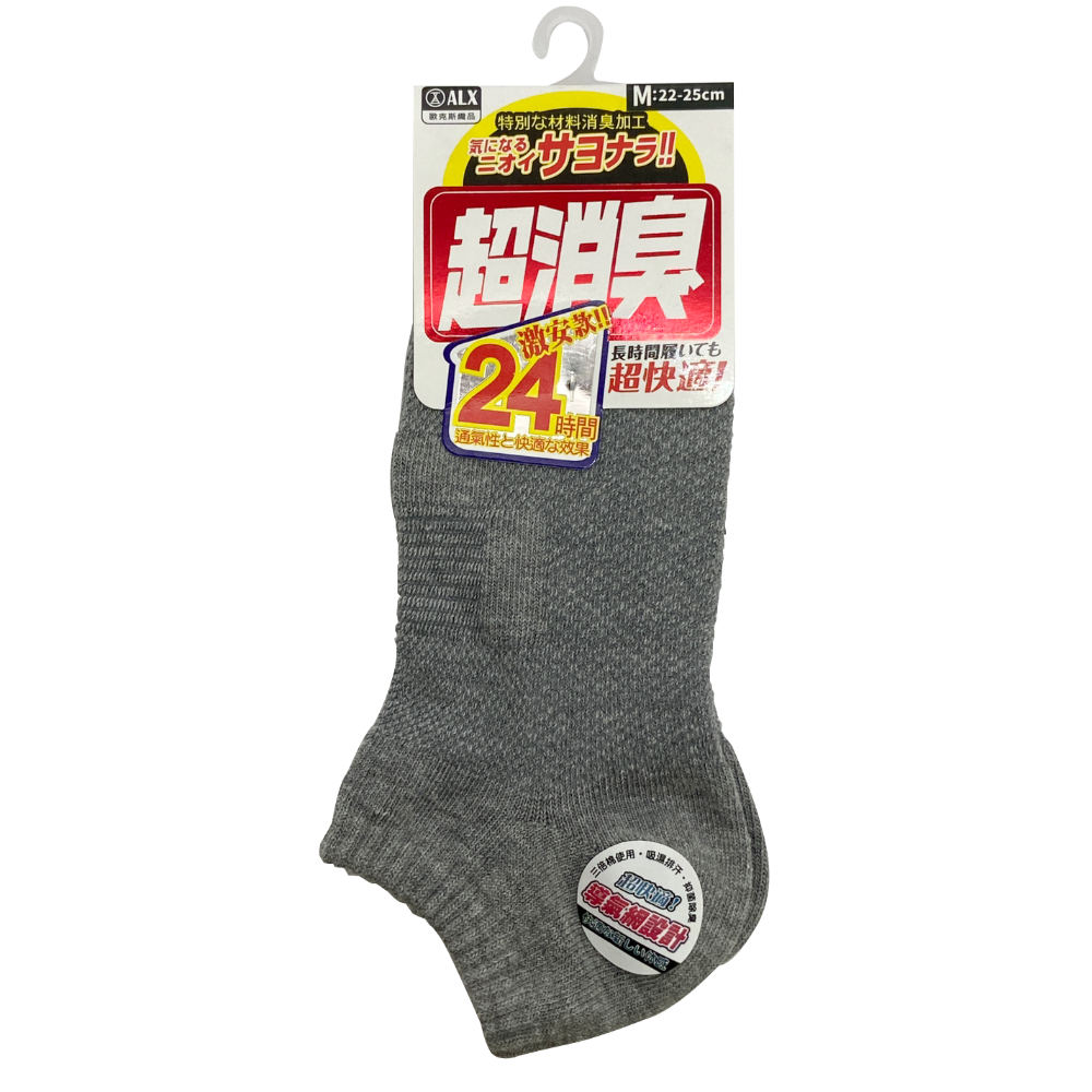 【台灣製】超消臭導氣網襪-671 襪子 短襪 運動襪 除臭襪 男襪 羽球襪 女襪 毛巾襪 透氣襪 防臭襪 薄襪 船型襪-規格圖1