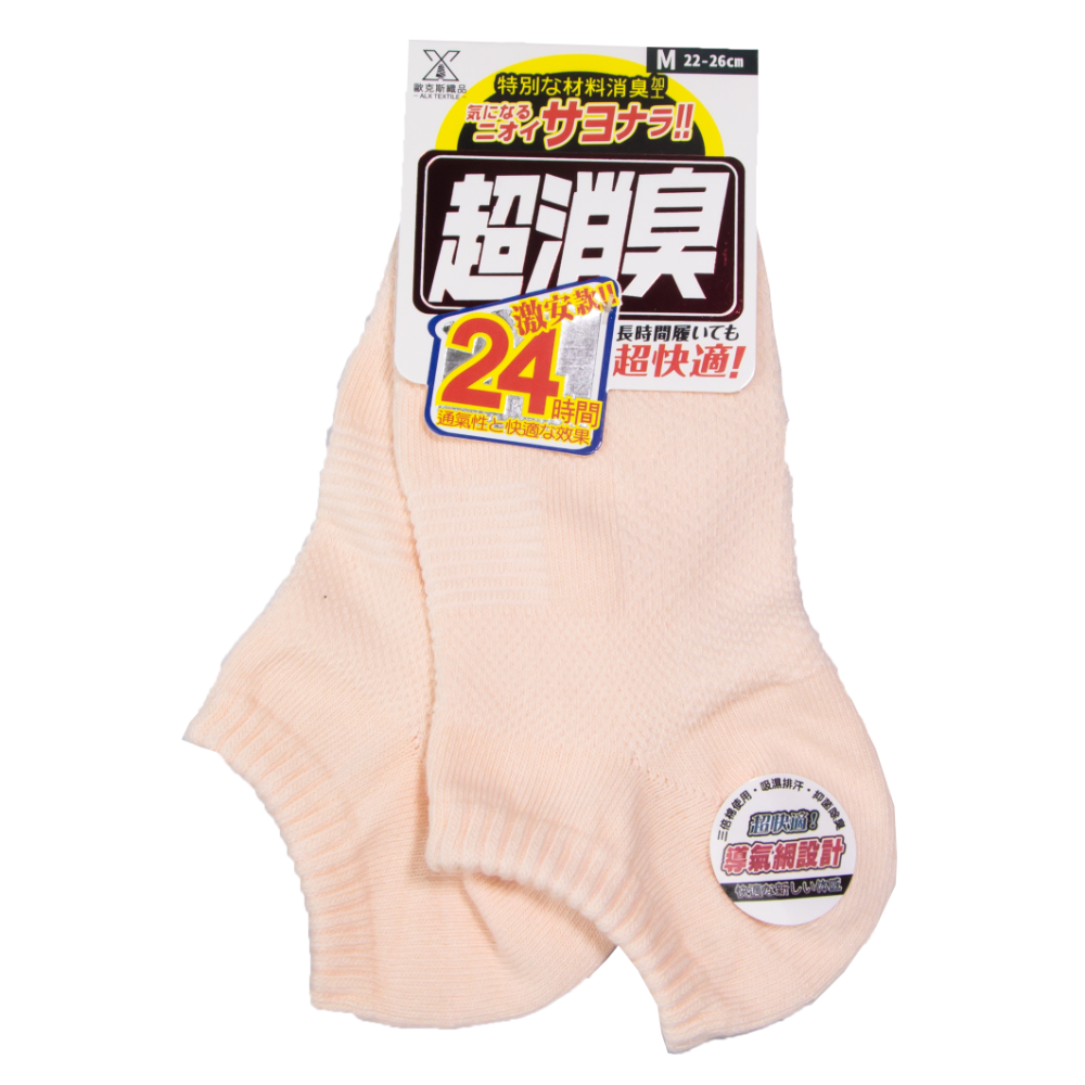 【台灣製】超消臭導氣網襪-671 襪子 短襪 運動襪 除臭襪 男襪 羽球襪 女襪 毛巾襪 透氣襪 防臭襪 薄襪 船型襪-規格圖1