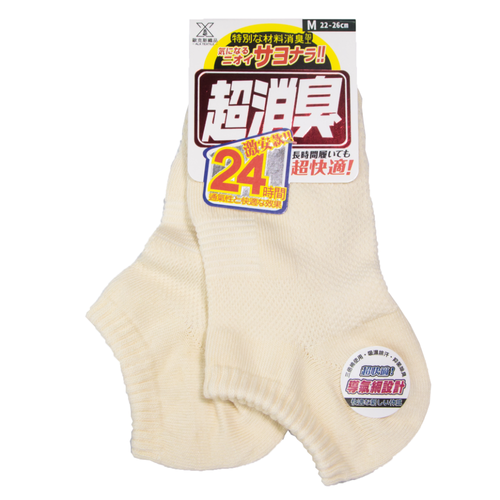 【台灣製】超消臭導氣網襪-671 襪子 短襪 運動襪 除臭襪 男襪 羽球襪 女襪 毛巾襪 透氣襪 防臭襪 薄襪 船型襪-規格圖1