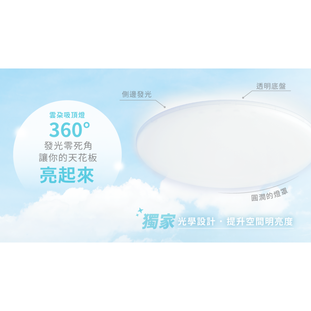 舞光 無藍光 雲朵吸頂燈 附快速接頭 12W 16W 30W 50W遙控吸頂燈 壁切吸頂燈 玄關燈-細節圖4