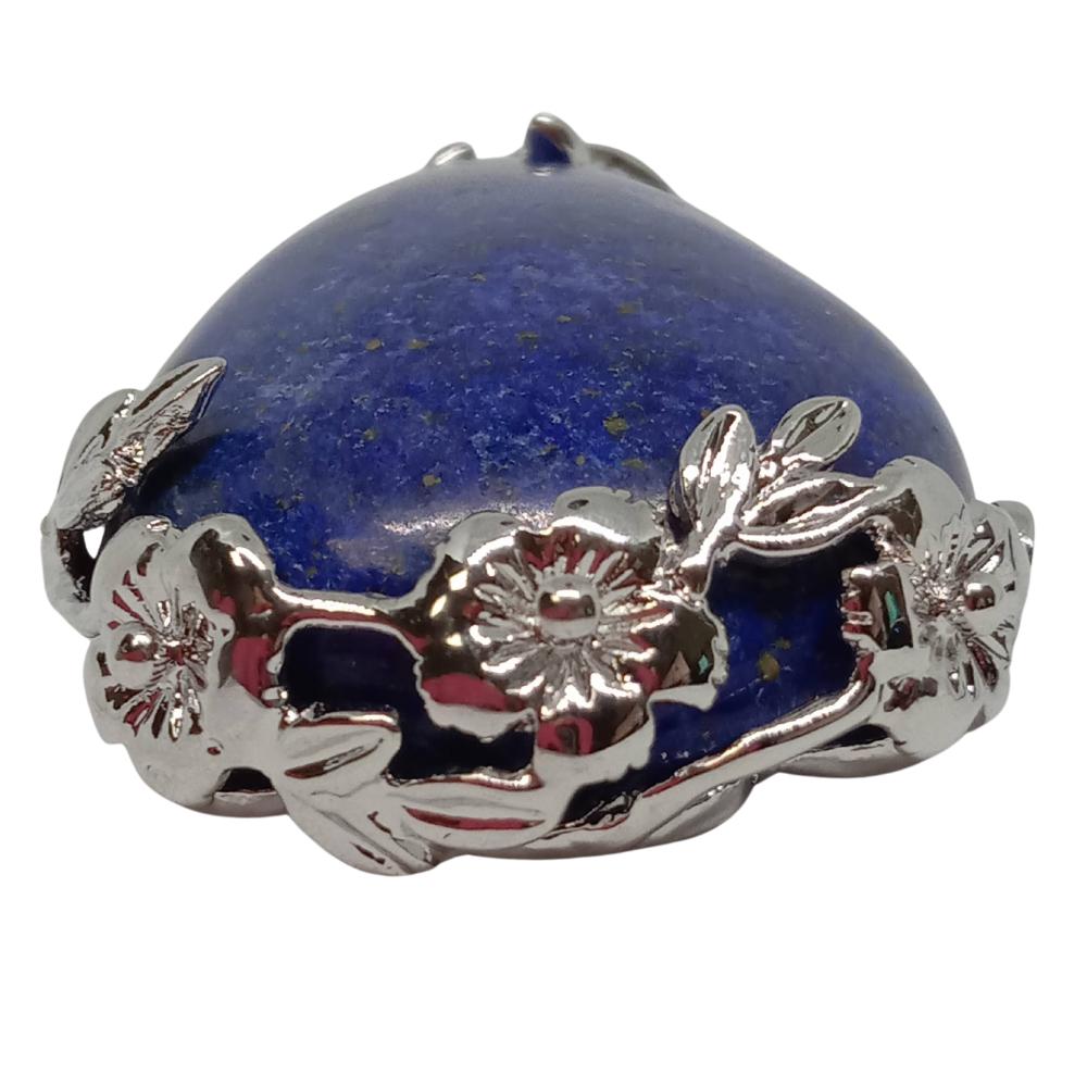 【台灣現貨】療癒之石-青金石 天然水晶水滴夾扣吊墜 贈鍊-細節圖6