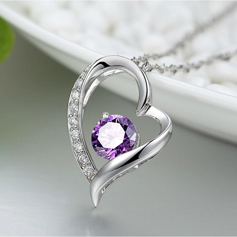 【台灣現貨】心形銀飾吊墜 閃閃瑞士鑽鑲嵌 含鍊整組賣(項鍊隨機出貨) 韓版-細節圖6