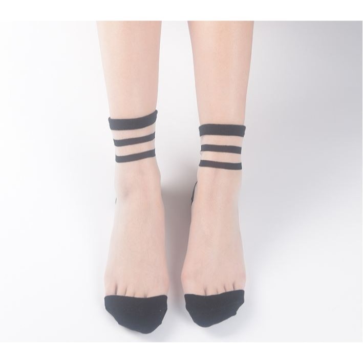 【廠家批發直售】秋季夏季春季 日系蠶絲襪 卡絲襪 透明水晶襪 黑白系玻璃絲襪 純色卡絲襪-細節圖5