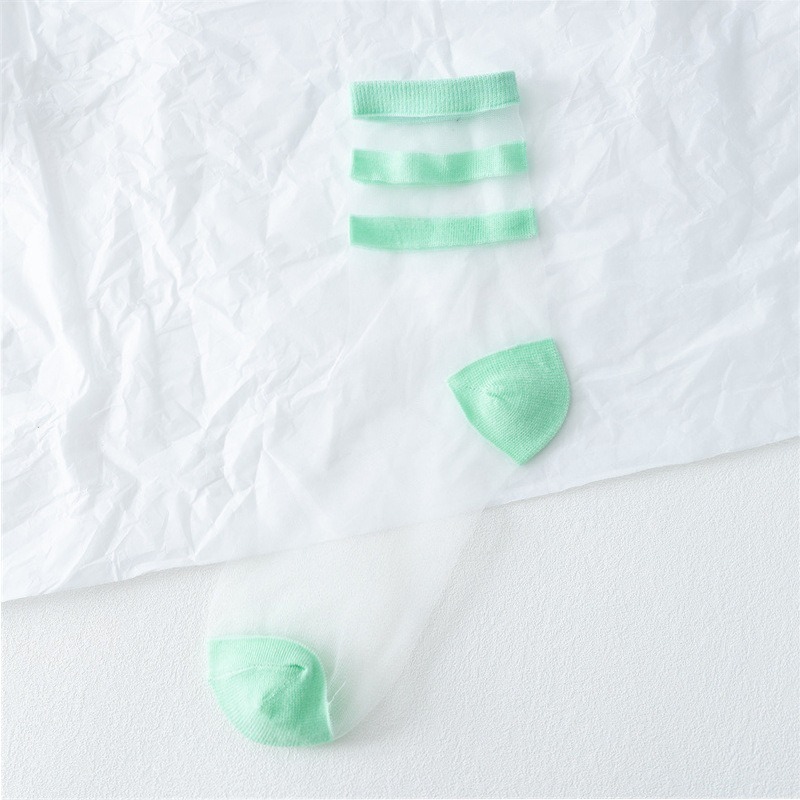 【廠家批發直售】秋季夏季春季 日系蠶絲襪 卡絲襪 透明水晶襪 黑白系玻璃絲襪 純色卡絲襪-細節圖6