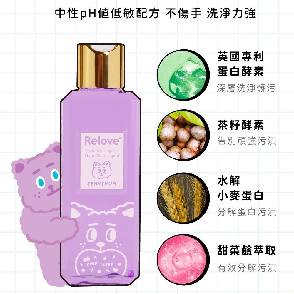 Relove｜煎妮花聯名｜限量組合｜胺基酸私密潔淨精華凝露 120ml｜蛋白酵素去漬 手洗精 220ml 限量化妝包-細節圖6