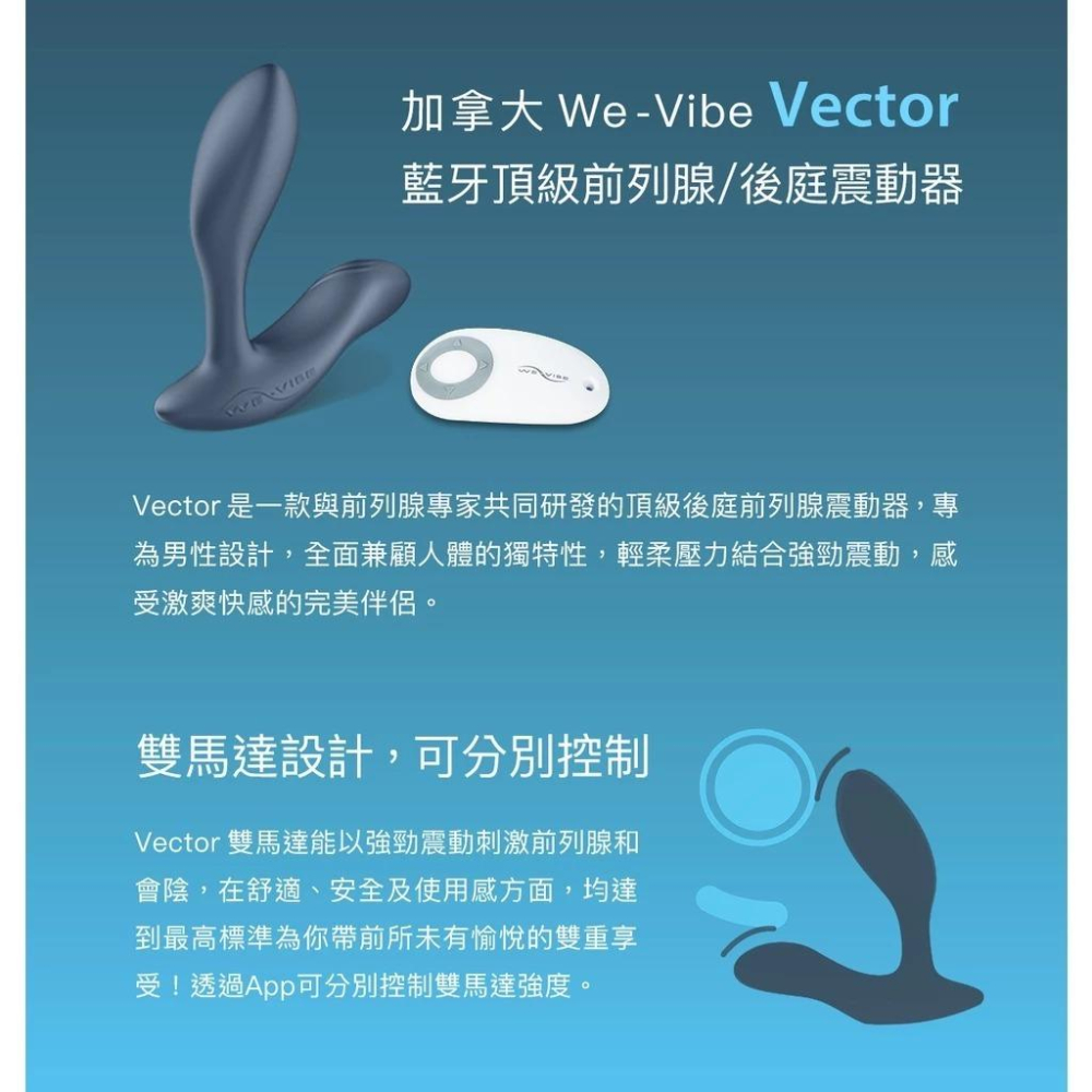 We-Vibe Ditto Vector 藍芽 前列腺 震動器 藍芽前列腺震動器 台灣代理商 2年保固-細節圖7