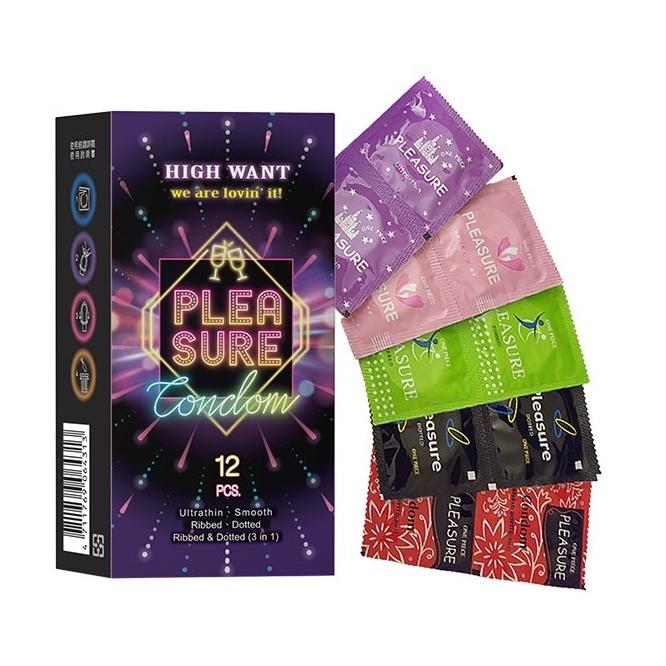 樂趣 海王 highwant 綜合保險套 顆粒/螺紋/超薄/平面/果香. 大丈夫 大屌用 保險套 56mm 12入-細節圖6