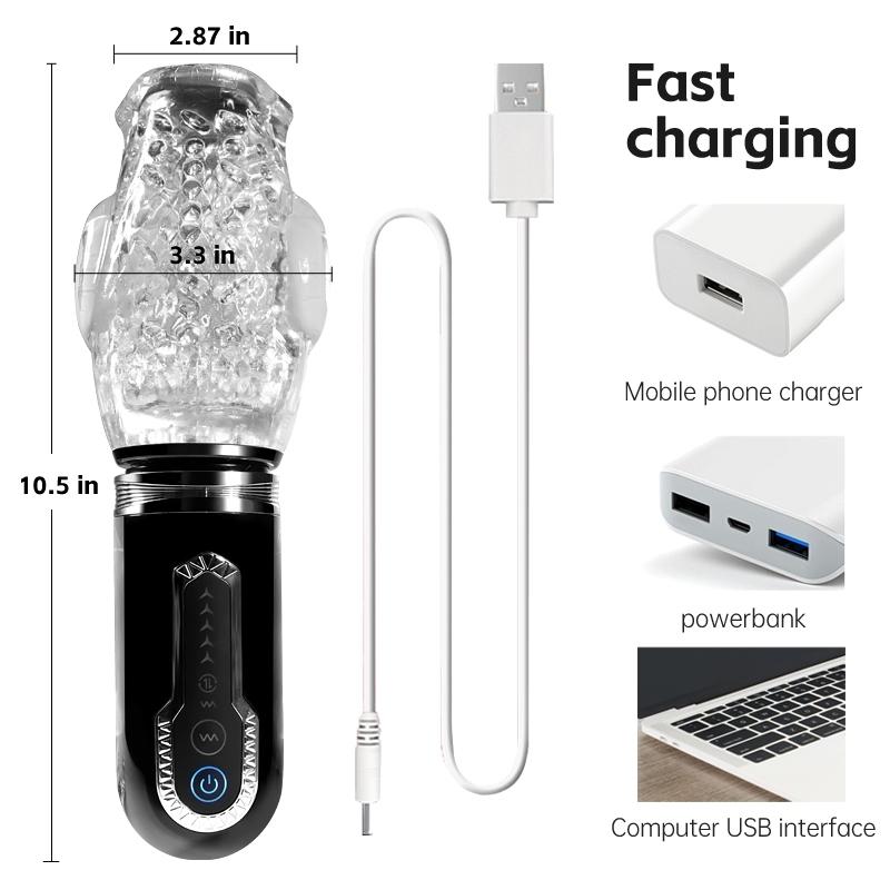 贈潤滑液 真男人｜傑西卡 伸縮旋轉震動｜電動 鍛鍊器 飛機杯-細節圖7