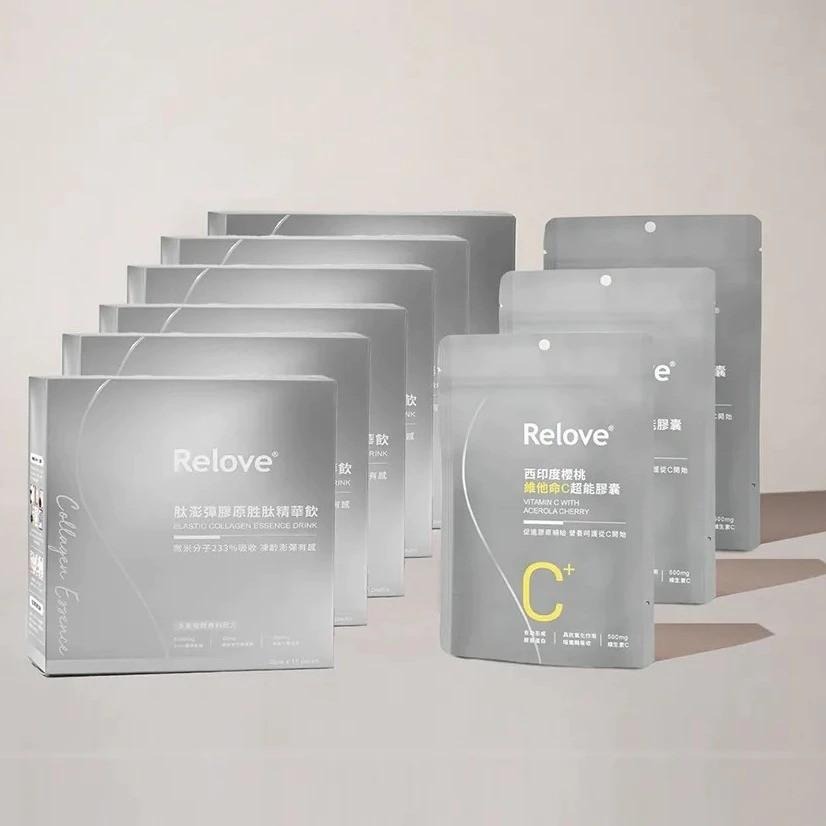 囤貨組 現貨 Relove 肽澎彈 膠原胜肽 膠原蛋白 胜肽飲 精華飲＋維他命C超能膠囊  胜肽精華飲-細節圖2