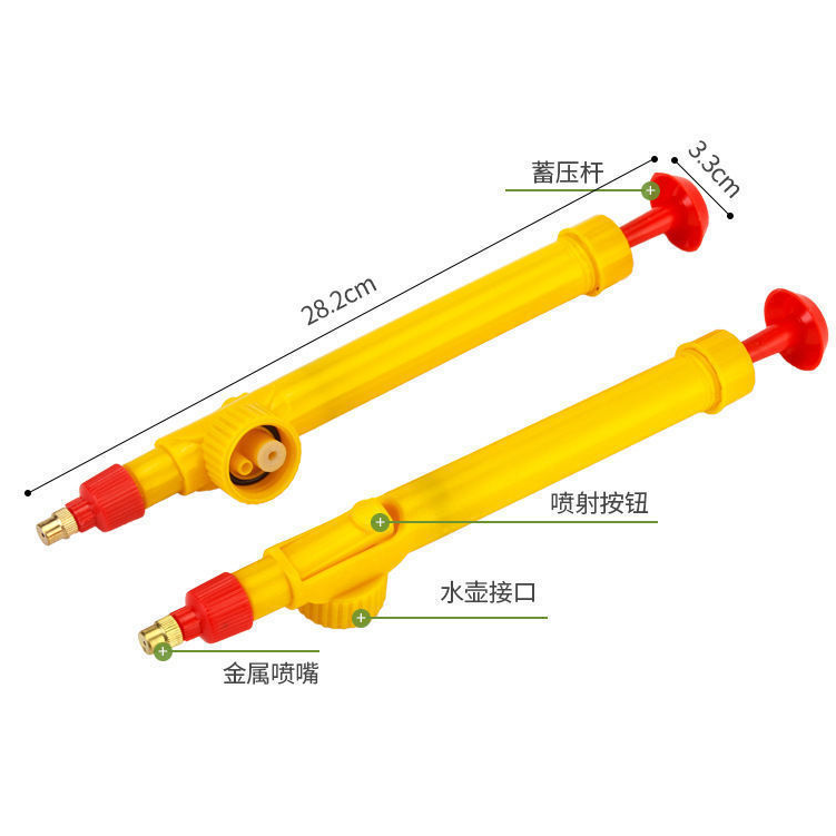 TINGMI小舖 台灣現貨 農用塑膠拉杆噴壺往複式噴霧器打氣噴頭可樂瓶推拉噴水壺-細節圖2
