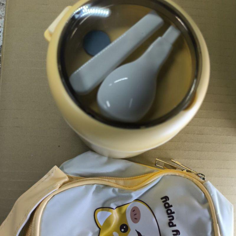 TINGMI小舖 304不銹鋼早餐杯湯杯帶蓋勺便攜燕麥杯密封牛奶杯豆漿杯湯罐-細節圖4