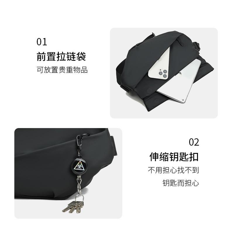 TINGMI小舖 台灣現貨 時尚機車騎乘斜背包大容量旅行潮包單肩包-細節圖6