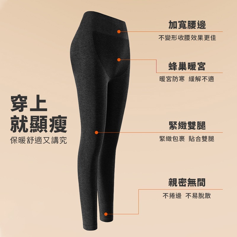 台灣現貨 【莫代爾綿羊毛】高品質保暖發熱褲 高彈力塑型 收腹提臀 顯瘦 舒適暖宮 打底褲 獨立密封包裝-細節圖3