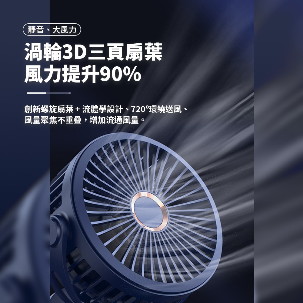 【夏季促銷！】新款10000mAh大風量夾式風扇 強力USB風扇 可夾 可桌立 靜音風扇 隨身風扇 高續航-細節圖2