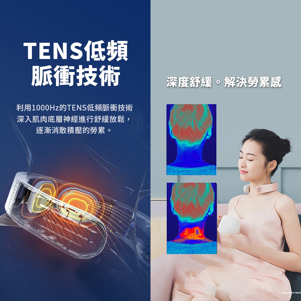 【PGG第二代】尊享款頸部熱敷舒緩器 頸部按摩低頭族舒緩 附遙控器 送2對水凝貼片(市價約400元) 禮物-細節圖3