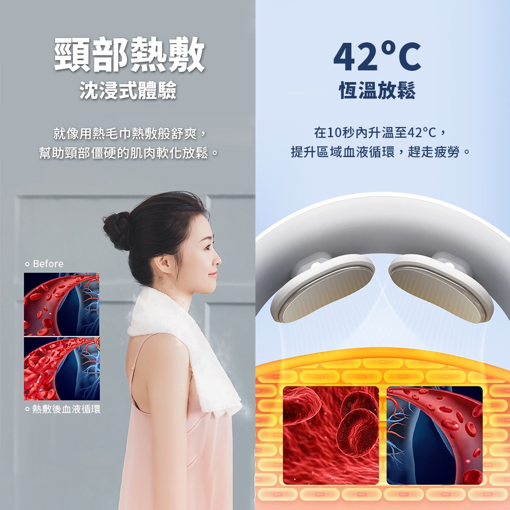 【PGG第二代】尊享款頸部熱敷舒緩器 頸部按摩低頭族舒緩 附遙控器 送2對水凝貼片(市價約400元) 禮物-細節圖4