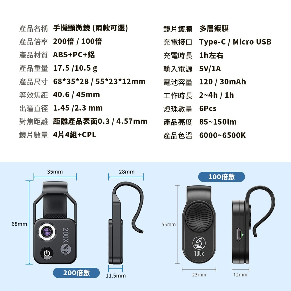 臺灣現貨【APE XEL】100倍 200倍顯微鏡頭 微距手機鏡頭 放大鏡 微距 顯微鏡頭 顯微鏡手機 手機鏡頭-細節圖9