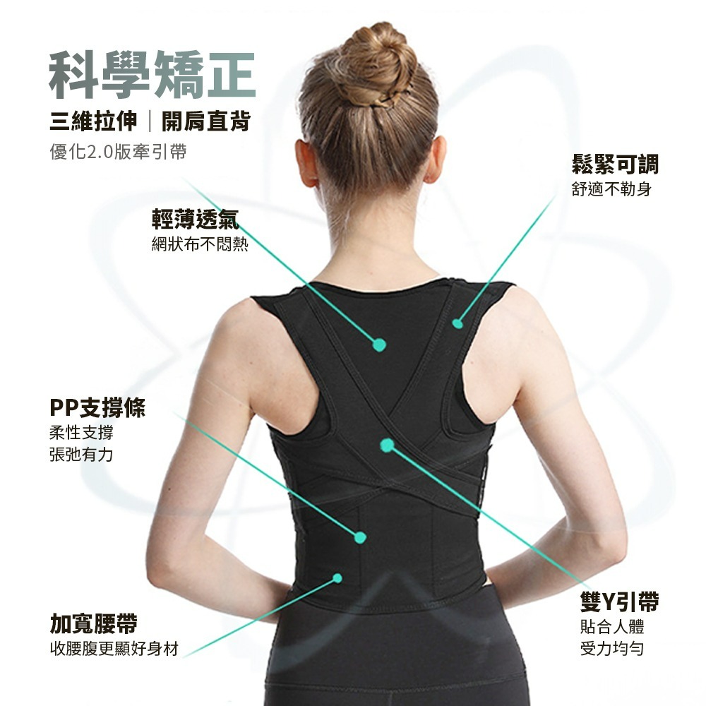 台灣快出🔥防駝背矯正帶 舒適透氣網布 加寬腰帶支撐 四季可穿戴 舒緩保護脊椎 抬頭挺胸 提升自信 低頭族救星 挺胸束-細節圖3
