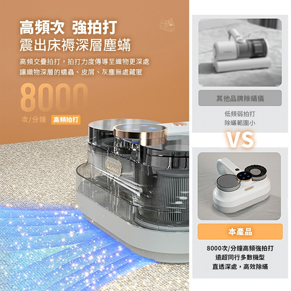 無線除蟎機 UV紫外線 12000pa大吸力 家用除蟎儀 床上吸塵 沙發吸塵 除蟎吸塵器 塵蟎吸塵器 雙杯設計-細節圖6